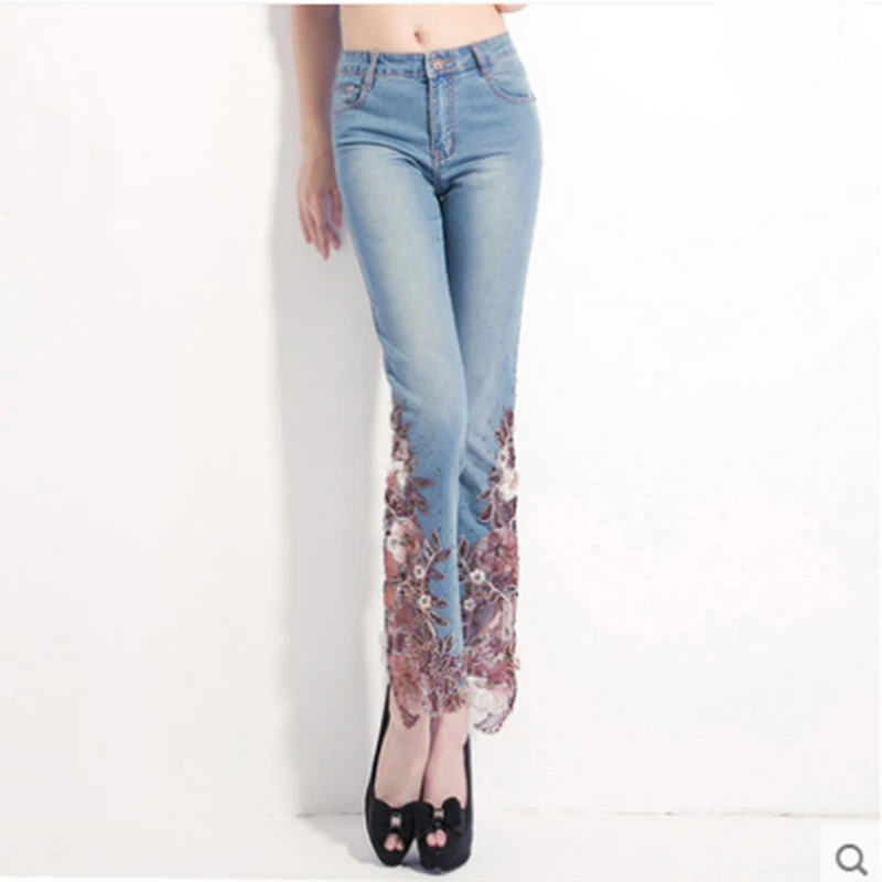 calca jeans bordada 2018