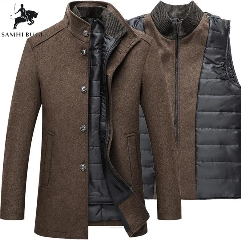 awesome Winter Warm Wool Coat Men Thick Overcoats Topcoat Mens Single Breasted Coats And Jackets With Adjus