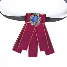 Мужская Свадебная вечеринка шеи рубашка воротник галстуки-бабочки галстук винтажный женский синий блеск горный хрусталь Британский колледж бабочка ленточка с бантиками