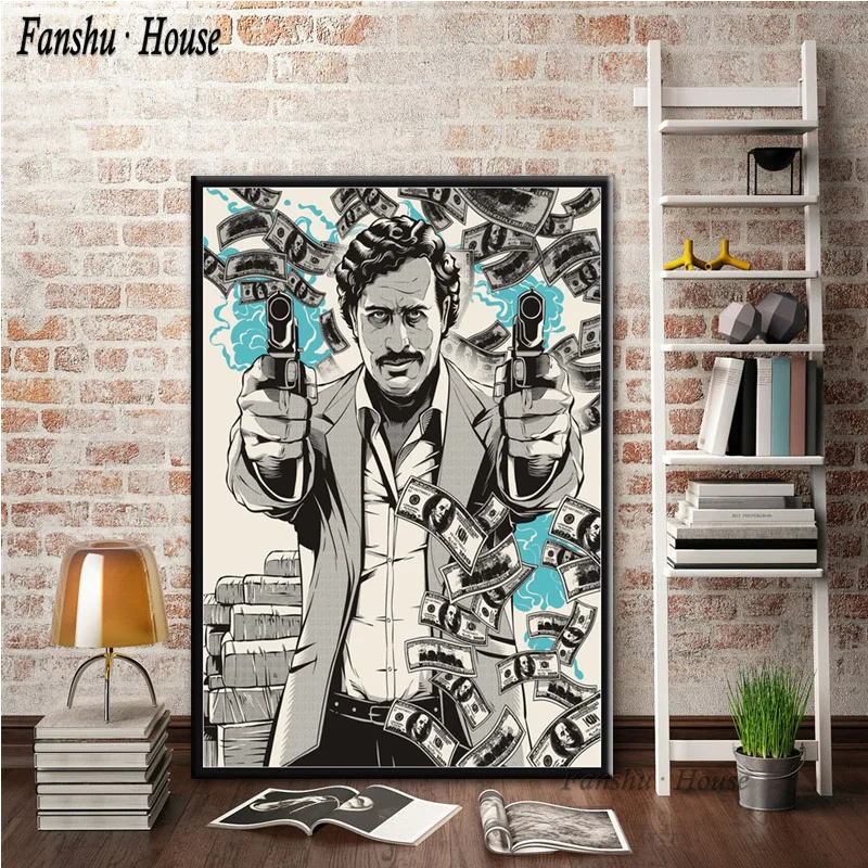 Постеры и принты Pablo Escobar персонаж Легенда плакат декоративная Картина на холсте настенная художественная картина для гостиной домашний декор - Цвет: Красный