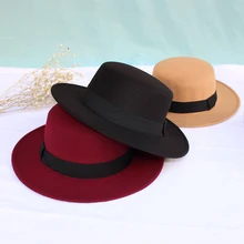 Модная шерстяная испанская накидка, канотье кепки снепбеки для Для женщин войлочная фетровая шляпа с широкими полями Laday прок пирог Chapeu де ro котелок игрок цилиндр
