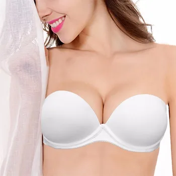 

YANDW Wedding Women Bras White Cotton 70 75 80 85 90 A B C D Think Paddes Underwear For Small Breast Push Up Sexy Bras Simple
