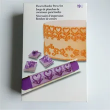 Mijiang помадка глазурь трубопроводов инструменты Пластиковые сердца граница Пресс набор, Рождественский комплект для украшения торта Im пресс ионное украшение MJ-2184