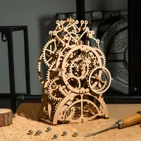 Robotime DIY 3D Wooden Mechanical Puzzle  Model Building Kits Laser Cutting Action by Clockwork Gift Toys for Children LG/LK/AM 1
