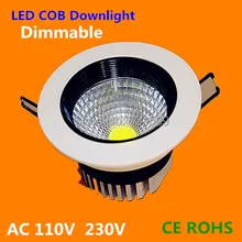 Dimmable 3 Вт/5 Вт/7 Вт/9 Вт/12 Вт COB светодиодный светильник Встраиваемый светодиодный потолочный светильник Точечный свет lampsforгостиная кухня 50 шт