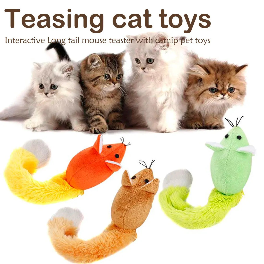 Catnip Plush Cat Toy Soft Solid Interactive Mice Mouse Toys For Cats