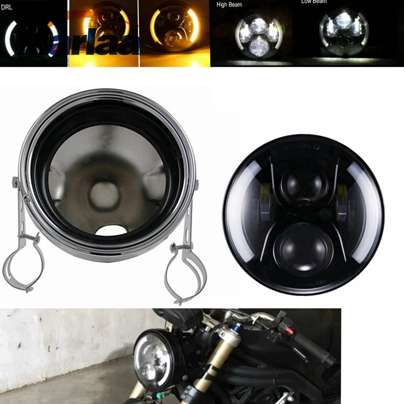 Marlaa 7 H4 Motorcycle Accessories Headlight 7 Inch Led Headlamp Housing Bracket For Chopper Cafe Racer Bobber Curisers huismerk kopen in de aanbieding Marlaa 7 H4 Motorcycle Accessories Headlight 7 Inch Led Headlamp Housing Bracket For Chopper Cafe Racer Bobber Curisers huismerk kopen in de aanbieding