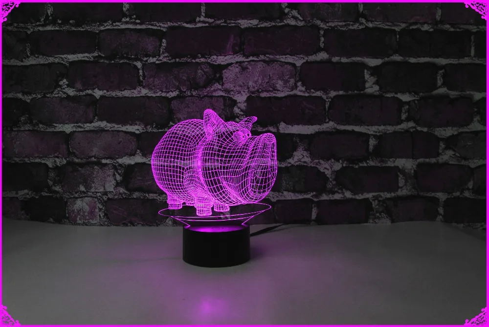 Новинка ближайшие подарки 3D свет в ночь/настольная лампа Лаки Свинья формы для Хэллоуина с днем рождения для детей/подруга