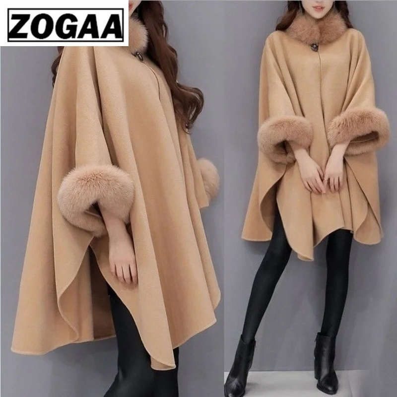 

Faux Fur Coat Women Fashion Winter Spring Fur Collar Long Flare Sleeve Coats Female Furry Leather Overcoat Plus Size Long Coat