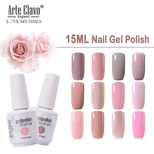 E Clavo стойкий Гель-лак для ногтей 15 мл светло-розовые Цвета УФ-гель Лаки для маникюра праймер для ногтей! полупостоянная эмаль