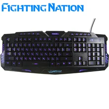 Russian version letter Layout LED 3-Color Switch breathing backlit backlight keyboard USB Wired Gaming gamer PC/Laptop Computer