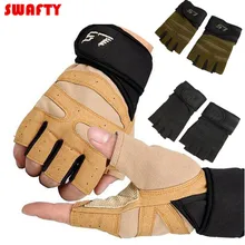 Длинные запястья обертывание Кроссфит дышащий половина пальцев спортивные тренировки фитнес тяжелая атлетика Мужчины Женщины Тренажерный зал тренировки перчатки