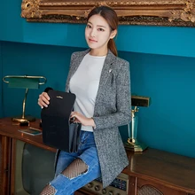 Весенние и осенние новые модные двухцветные тканевые костюмы для отдыха женские OL темпераментные длинные ветровки небольшой костюм куртка