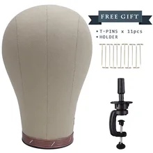 Брезентовый блок голова парик делая голову уток/парик делая дисплей стиль манекен голова манекена пробки внутри сушилки 1" высокий