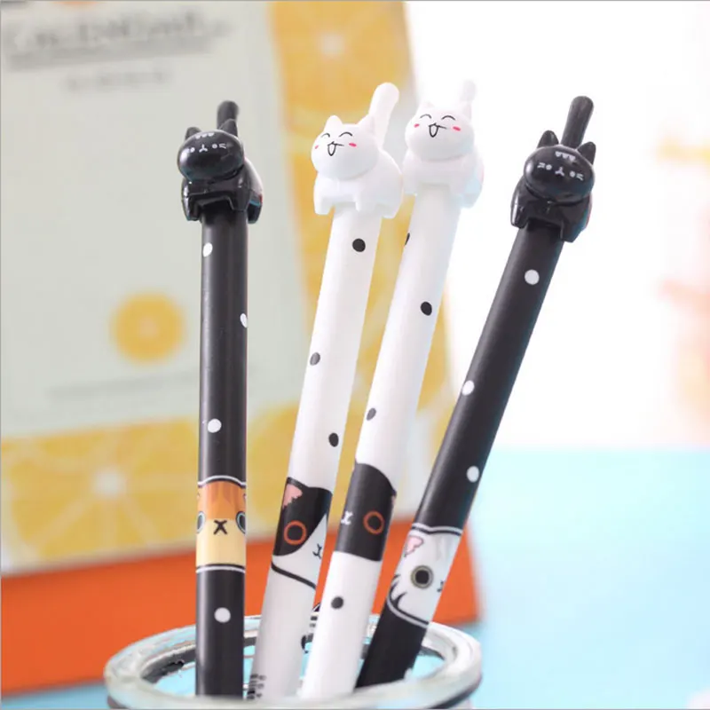 

Cat gel pen 0.38mm gel pen Kawaii students Writing neutral pen Caneta Office School Stationery Supplies
