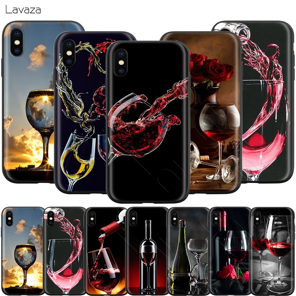 

Lavaza Classy Red Wine Glass Bottle Case for iPhone 11 Pro XS Max XR X 8 7 6 6S Plus 5 5s se