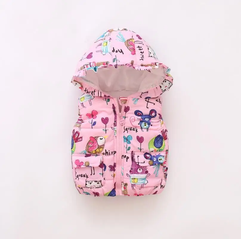 

New Fashion Warm Baby Girl West Autumn Children's Clothing Baby Girl's Clothing Top For 0 -2 T Children Baby Girl Graffiti Vest