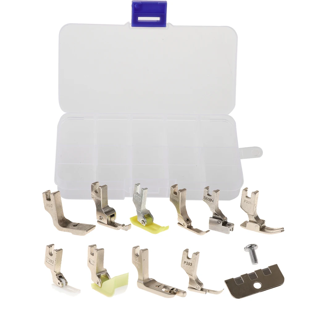 13pcs Industrial Sewing Machine Feet Set Zipper Gathering Shirring Hemming