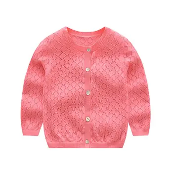 

Diamond Hollow Out Kids Baby Girl Sweater Long Sleeve O-Neck Sweet Princess Button Cardigan Cotton Breathable Outfit Coat Spring