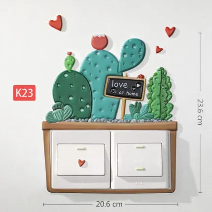 K23 Nordic INS self-клеящийся переключатель защитный чехол гостиная 3D трехмерной простой современный мягкий светящийся в темноте украшение для розетки - Цвет: K23