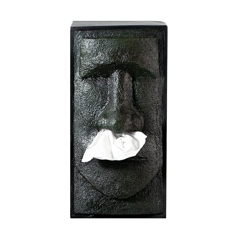Nordic Resin Stone Face Tissue Box Napkin Box Tissue Holder Creative