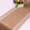 high quality 30cm*275cm Vintage White Christmas Lace Jute Table Runner Hessian Burlap Party Supplies Wedding Decoration AA8208 ► Photo 3/6