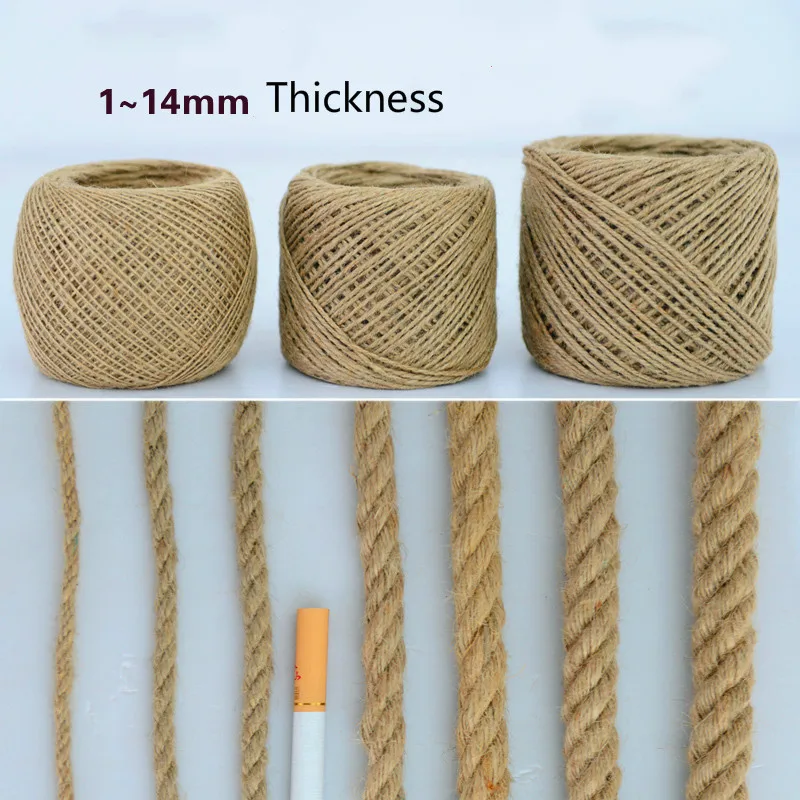 NEW ARRIVALS ] 1 Roll 5mm 100m Natural Jute Twine Thickened Heavy Duty Rope  For Diy Garden Binding Crafts Packaging Material - AliExpress