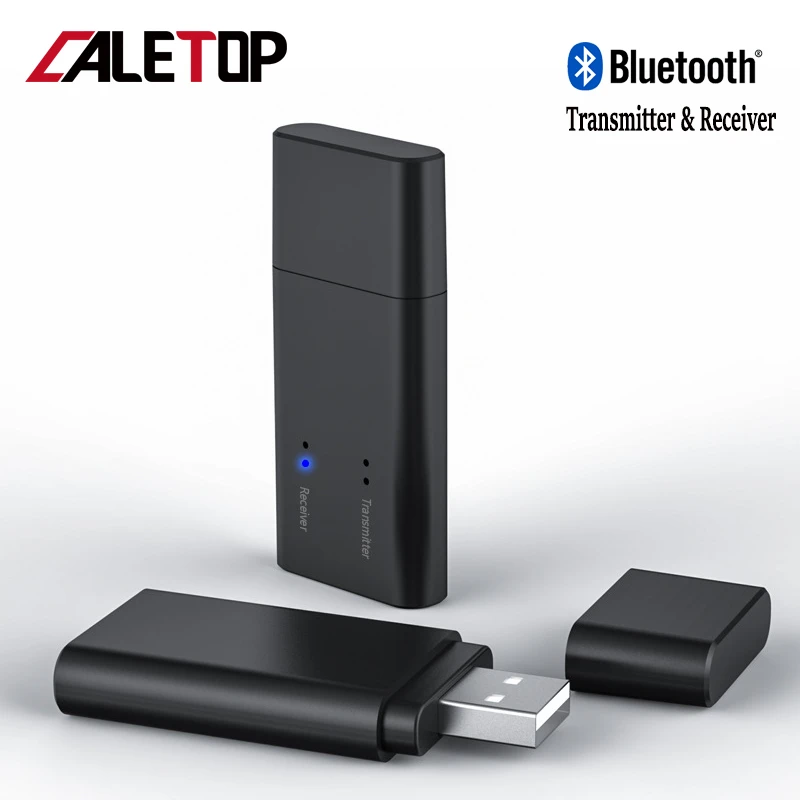 CALETOP 2 IN 1 Bluetooth Adapter Transmitter and Receiver 3 5mm Jack Stereo AUX for TV Speaker Headphone Car Hifi Audio