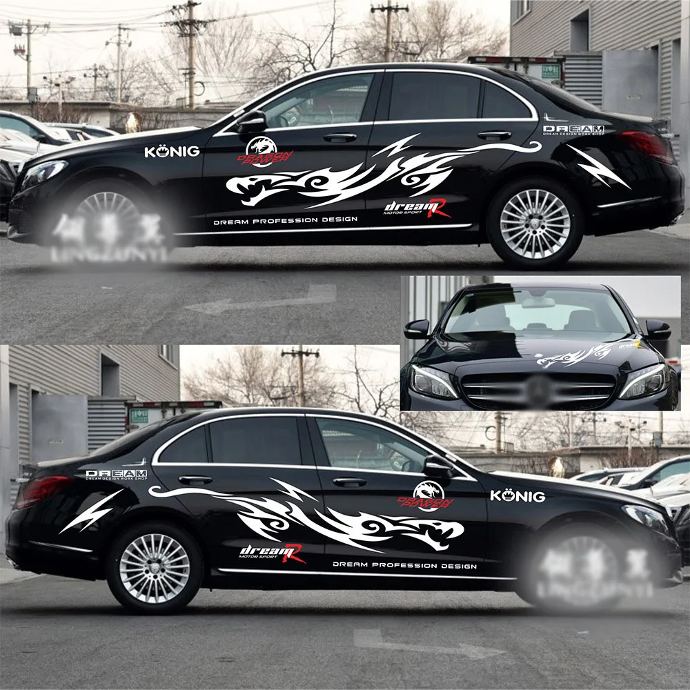 1 Set Car Styling Dragon Design Decals Full Body Stickers