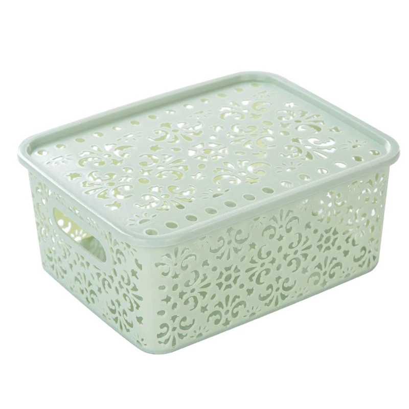 New Plastic Storage Basket Box Bin Container Organizer Clothes Laundry Kitchen Tool Blue Green pink Light Pink