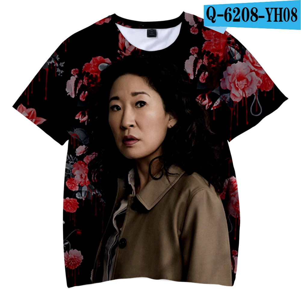 Детская футболка с принтом «Killing Eve tv» Мягкая футболка с круглым вырезом Повседневная футболка Harajuku для девочек и мальчиков с надписью «Love», новая модная детская футболка - Цвет: Слоновая кость