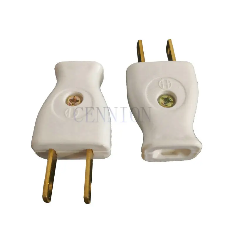 

Copper US CA MX JP 2 Pins Plug and socket for extension wire connection Pass 10A 250V 50pcs cn post