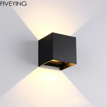 

2pcs/lot 6W 12W Led outdoor indoor Wall Lamps IP65 Waterproof Black Wall Mount Light for Living Room Garden lamp AC220V/110V