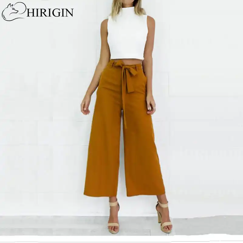pantalones anchos para mujer