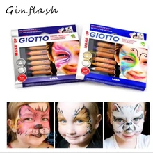 Нетоксичный coloful карандаш драма пчелиный воск тела безопасный цвет краски макияж лица шесть цветов для детей легко для очистки AKP001