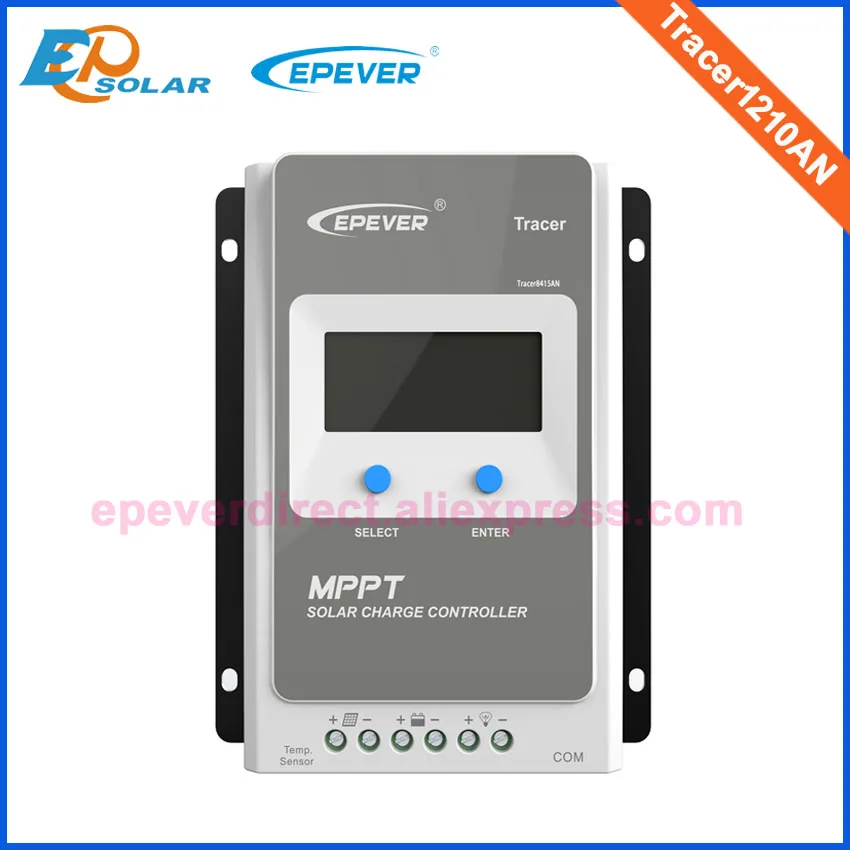 EPever MPPT 40A/30A/20A/10A Солнечный контроллер заряда черный-светильник ЖК-солнечный регулятор для 12 В 24 В свинцово-кислотных литий-ионных батарей - Цвет: Tracer1210AN