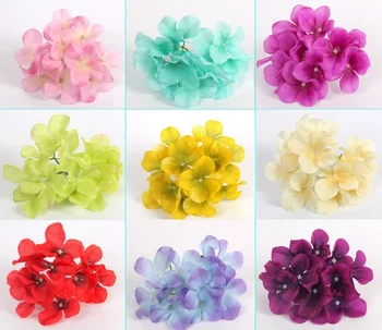 

100pcs 2.4" Hydrangea Artificial Silk Flower Heads For Wedding Home Bridal Bouquet Decoration 9 Color For choose
