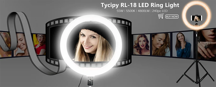 Tycipy USB штекер светодиодный Selfie кольцо свет 5500K студийная фотография фото заполняющее кольцо свет с держатель штатива для iphone Xiaomi