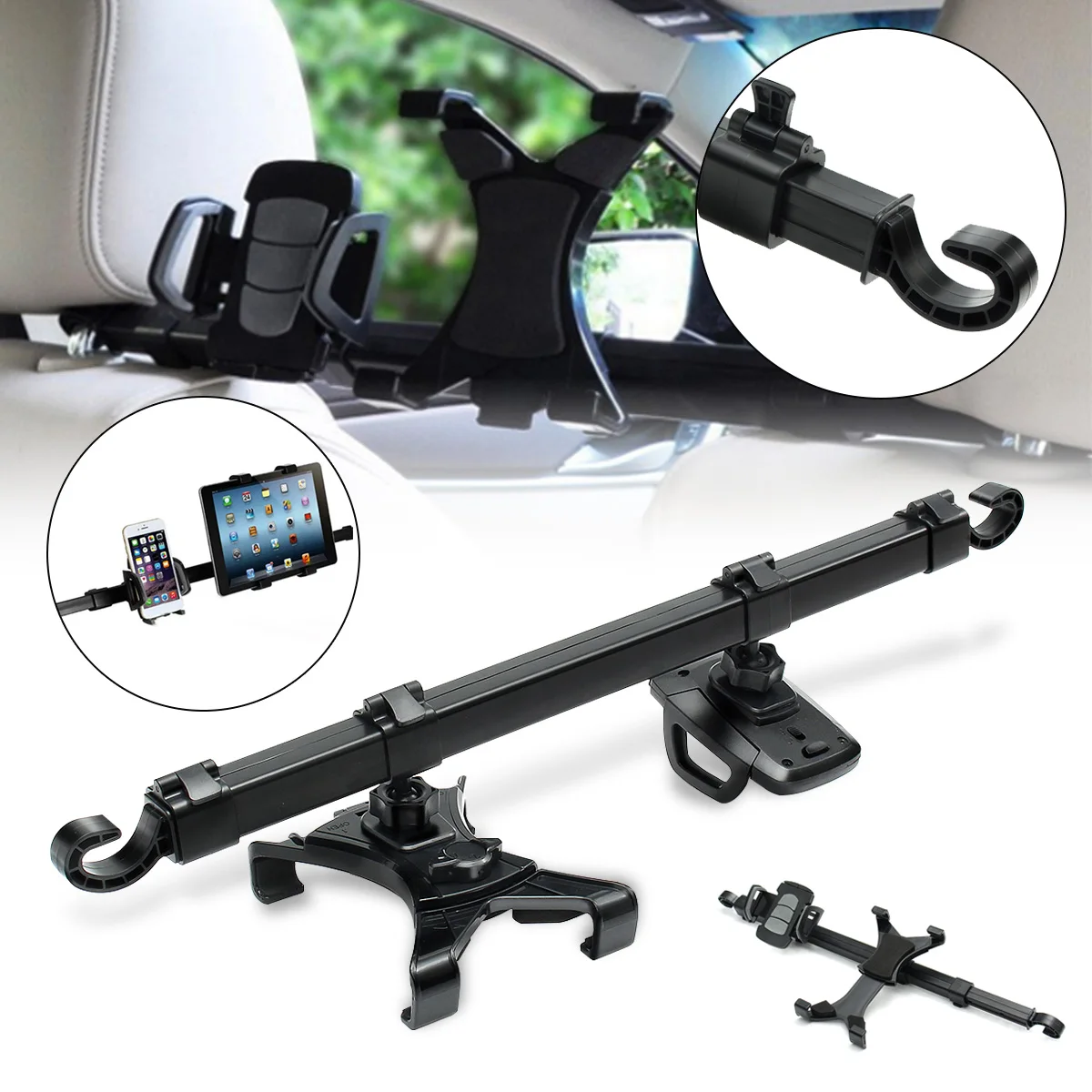 

for iPad for Samsung Universal 2 In 1 Tablet Holder Stand Car Back Seat Tablet Car Mount Stand Stents For Back Seat Headrest