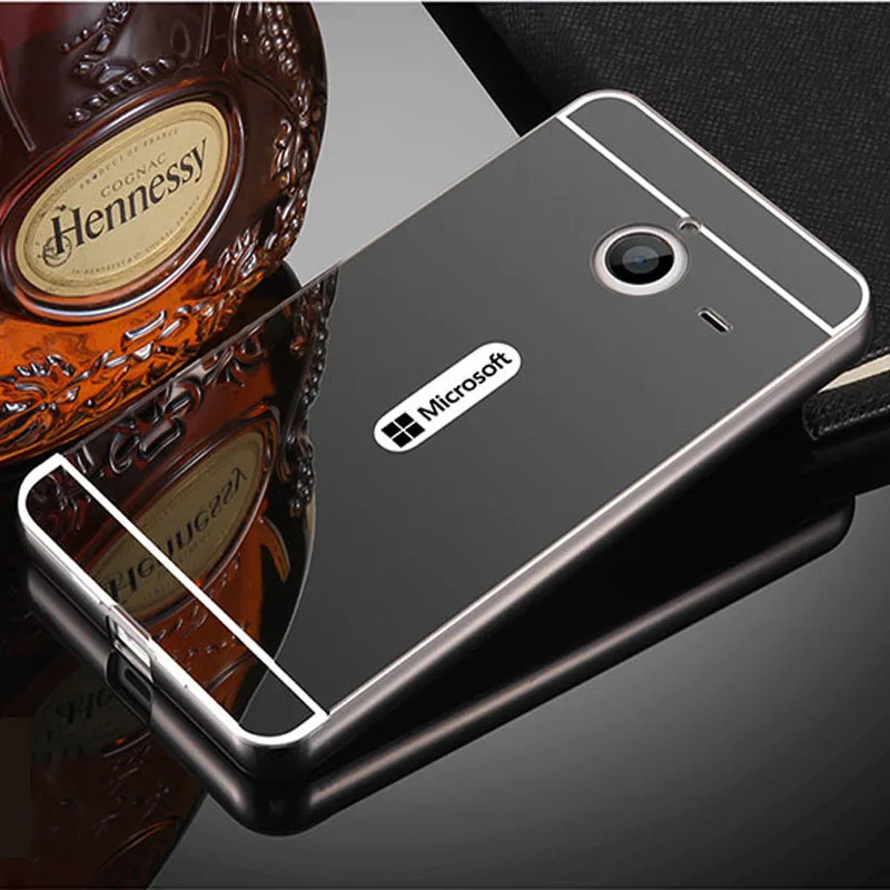 

For Nokia 640XL Case Mirror Aluminum Metal Bumper Frame & Hard PC Back Cover Coque For Microsoft Lumia 640 XL Funda Phone Cases