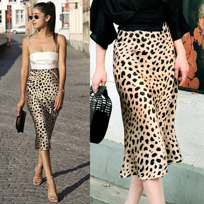 

2019 Sweet Boho Bodycon Leopard Print High Waist Skirts Womens Fashion Leopard Skirt Punk Streetwear Style