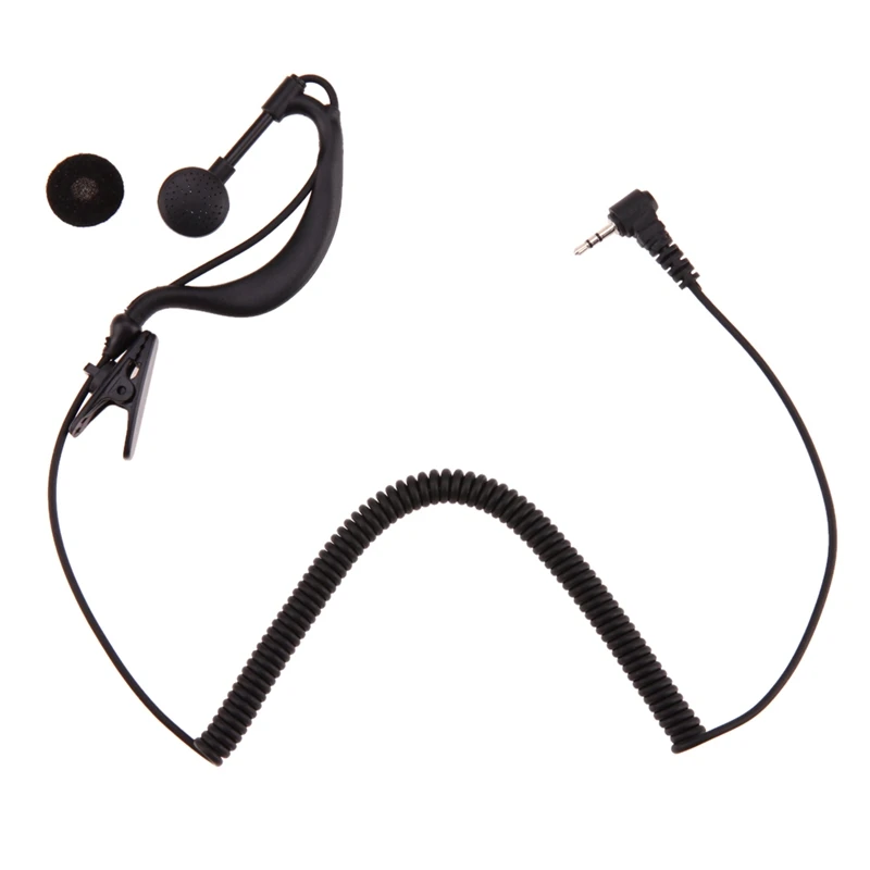 Черный 2,5 мм G-Hook Interphone наушник Walkie Talkie одно ухо 1 Pin только для прослушивания для Motorola/ICOM