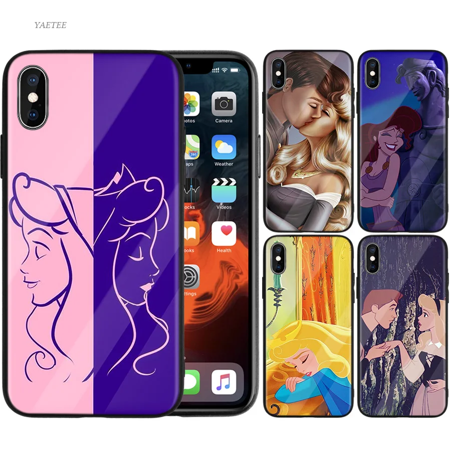 

Maleficent Sleeping Beauty Princess Case For iPhone X 7 6 6S 8 Plus Soft Case For iPhone XS MAX XR 7+ 8+ Tempered Glass Cover