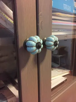 Vintage Furniture Handle Pumpkin Ceramic Door Knobs Cabinet Knobs and Handles for Furniture Drawer Cupboard Kitchen Pull Handle