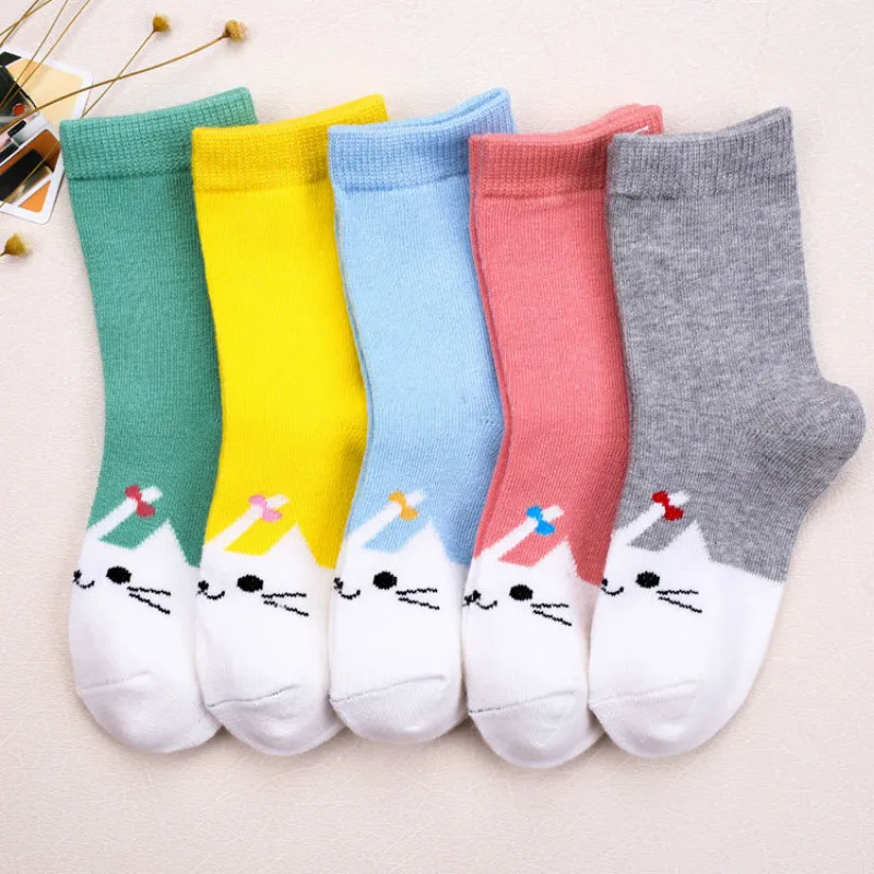 

Hot Autumn Winter Socks New Animal Cartoon Baby Kids Socks 2019 Cotton Socks Baby Girls Breathable Sweat Children Socks