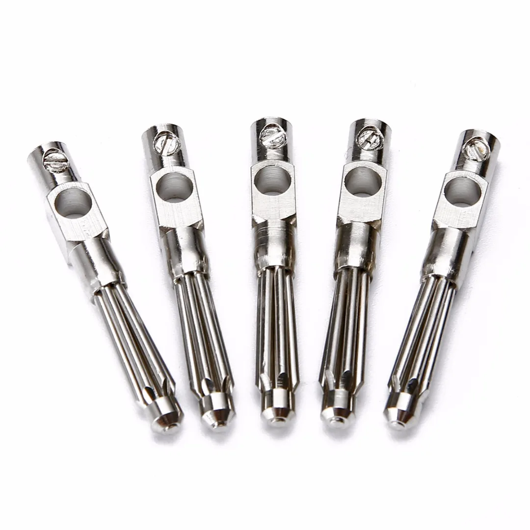 10pcs Electrical Red Black 4mm Banana Connector Mayitr Copper Male Solderless Screw Stackable Banana Plugs Connectors