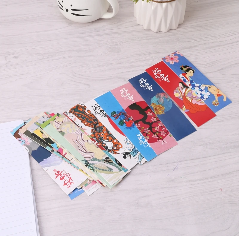 30 шт./пакет Бумага закладки Винтаж японский Стиль книга Знаки для школьника питания канцелярские