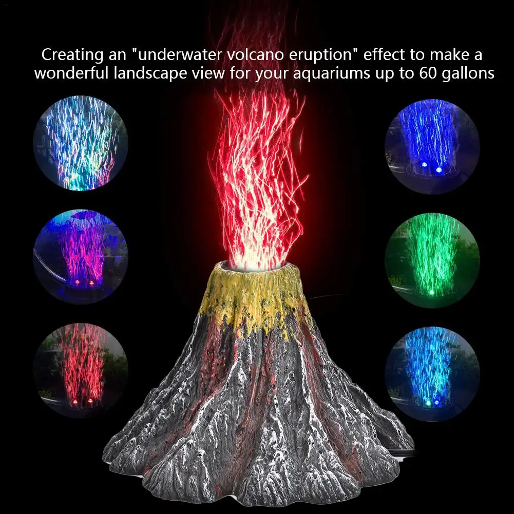 Водонепроницаемый вулкан для аквариума комплект орнаментов с воздушным камнем Bubbler оформление аквариума с кислородным насосом воздушный привод аквариум игрушка