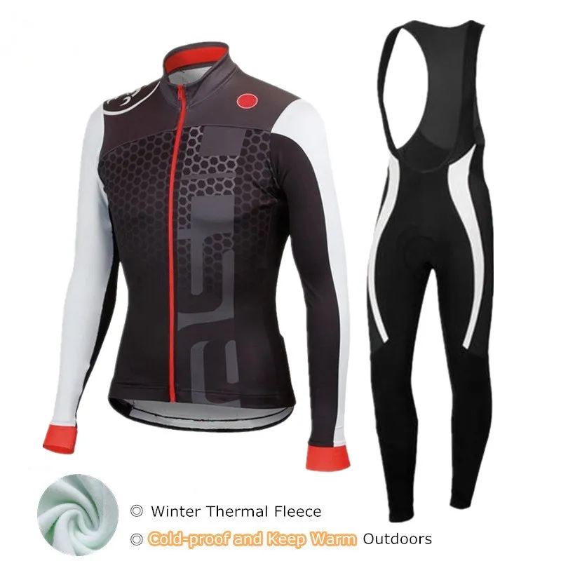 Merida Fleece Cycling Long Kit Men/'s Thermal Winter Bicycle Jersey and Pants Set