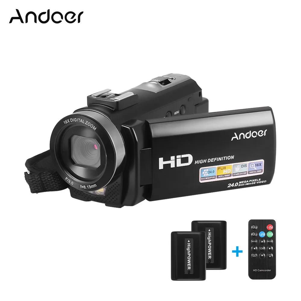 Andoer HDV-201LM 1080P FHD Цифровая видеокамера DV рекордер 24MP 16X цифровой зум 3,0 дюймовый ЖК-экран